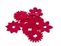Set 9 decorațiuni creative din fetru magenta cu flori pentru activități craft, Folina, pâslă cu grosime de 3 mm, diverse culori