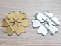 Set 2 stickere oglindă Floare, Folina, auriu și argintiu, dimensiune sticker 10 cm