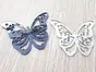 Set 2 stickere oglindă Fluture, Folina, argintiu şi gri, dimensiune sticker 12x9 cm