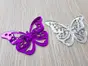Set 2 stickere oglindă Fluture, Folina, argintiu şi mov, dimensiune sticker 12x9 cm