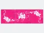 Set 3 tablouri roz, Folina, model floral alb, dimensiune tablouri 40x40 cm