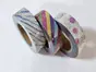 Set 3 role washi tape, benzi adezive decorative cu sclipici, multicolore