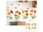 Set stickere Flori de maci şi fluturi coloraţi, decor pentru perete, mobilă, geam
