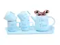 Set ceşti ceai Happy Time, Folina, din ceramică, bleu - 6 piese