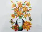 Sticker 3D Vază cu flori portocalii