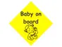 Sticker auto Baby on board Fetiţă - set de 2 bucăți, racletă de aplicare inclusă