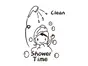 Sticker cabină duş, Folina, Shower time, negru, 70x58 cm