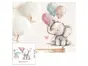 Sticker cameră bebe, Micul elefant cu baloane, decor perete şi mobilă, 60x40 cm