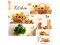 Stickere bucătărie, decor cu floarea soarelui în stil rustic, 2 planşe de 60x30cm