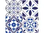 Set 6 Stickere faianţă Bay, Folina, decorațiune de culoare albastră, 20x20 cm