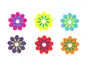Sticker decorativ Rita, Folina, imprimeu floral, multicolor, set 6 bucăți