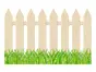 Sticker bordură Gard cu iarbă, Folina, multicolor, 140 x 40 cm