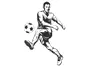 Sticker grafic Fotbalist, Folina, autoadeziv, negru