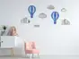 Stickere oglindă Baloane albastre printre nori, Folina, decoraţiune cameră copii, set sticker 8 bucăți