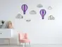 Sticker oglindă Balloons in the sky, Folina, culoare mov, set sticker 8 bucăți