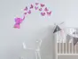 Sticker oglindă roz Micul elefant, Folina, decoraţiune cameră fetiţă, set 12 stickere