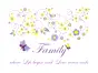 Sticker perete Familia, Folina, model mov floral