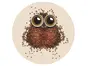 Sticker Bufniţă, Folina, imprimeu boabe de cafea, autoadeziv