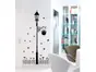 Sticker perete Felinar cu ceas, Folina, decor negru, 185x110 cm