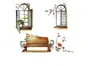 Sticker perete Fereastră, Folina, decor vintage