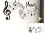 Sticker perete Portativ cu note muzicale, Folina, autoadeziv, negru