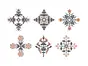 Set 6 stickere decorativ cu motive tradiționale românești
