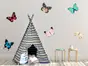 Stickere fluturi coloraţi, Folina, multicolori, set 6 bucăţi, racletă de aplicare inclusă.