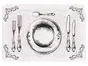 Suport farfurii masă Couvert, d-c-fix, PVC design vintage, gri, 44 x 29 cm