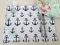 Set 4 Suport farfurie textil, Folina, imprimeu cu ancore albastre, 42 x 30 cm