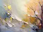Fototapet abstract imitaţie decorativă,  Autumn Whispers, decor perete living, dormitor, 312x219 cm