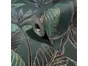 Tapet premium Marburg Whisper 36466 - decor perete accent verde cu frunze tropicale cu detalii aurii