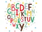 Sticker Alfabetul pentru copii, Folina, multicolor, planșă mare de 100 cm, racletă de aplicare inclusă