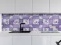 Autocolant perete bucătărie, Folina, model lavandă, rezistent la apă şi căldură, rolă de 60x200 cm