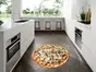 Covor antiderapant pentru bucătărie, model pizza, linoleum antiderapant, rotund