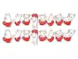 Set 16 stickere faianţă bucătărie, Folina, model pisicuţe, roşii