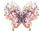 Sticker Fluture stilizat, Folina, multicolor