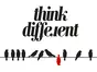 Sticker cu mesaj Think different, Folina, negru, 120x68cm