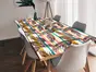 Autocolant blat masă, model frunze retro, 100 x 200 cm, racletă inclusă