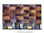 Autocolant perete bucătărie, Folina, cărămidă maro cu decor floral mov, rezistent la apă şi căldură, rolă de 67x350cm