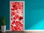 Autocolant uşă Frunze cărămizii, Folina, model multicolor, dimensiune autocolant 92x205 cm