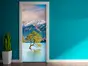 Autocolant uşă Peisaj de munte 5, Folina, model multicolor, dimensiune autocolant 92x205 cm