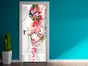 Autocolant uşă Felinar şi flori, Folina, model multicolor, dimensiune autocolant 92x205 cm