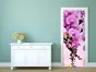 Autocolant uşă Orhidee lila, Folina, imprimeu floral, dimensiune autocolant 92x205 cm