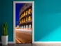 Autocolant uşă peisaj urban Colosseum, Folina, model multicolor, dimensiune autocolant 92x205 cm