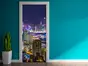 Autocolant uşă peisaj urban Hong Kong, Folina, model multicolor, dimensiune autocolant 92x205 cm