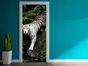 Autocolant uşă Tigru Alb, Folina, model cu peisaj, dimensiune autocolant 92x205 cm