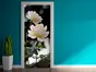 Autocolant uşă Trandafiri albi, Folina, model multicolor, dimensiune autocolant 92x205 cm