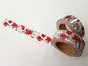 Bandă adezivă Washi Tape, Folina, model cu flori roşii, 15 mmx10 m