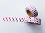Bandă adezivă Washi Tape Puncte, Folina, culoare roz, rolă bandă adezivă 15 mmx10 m