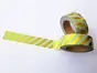 Bandă adezivă Washi Tape, Folina, culoare vernil cu dungi aurii, rolă bandă adezivă 15 mmx10 m